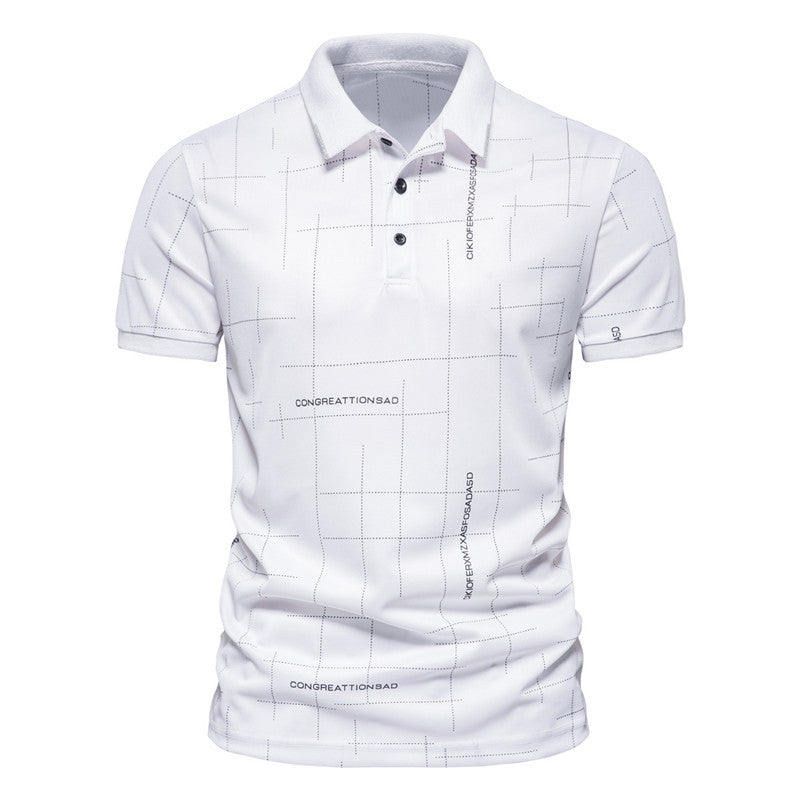 Herren Poloshirt mit modernem grafischen Druck und atmungsaktiver Funktion R&B