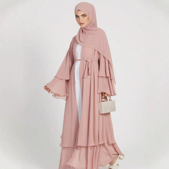 Damen Elegante und fließende lange Kaftan mit offenen Ärmeln R&B