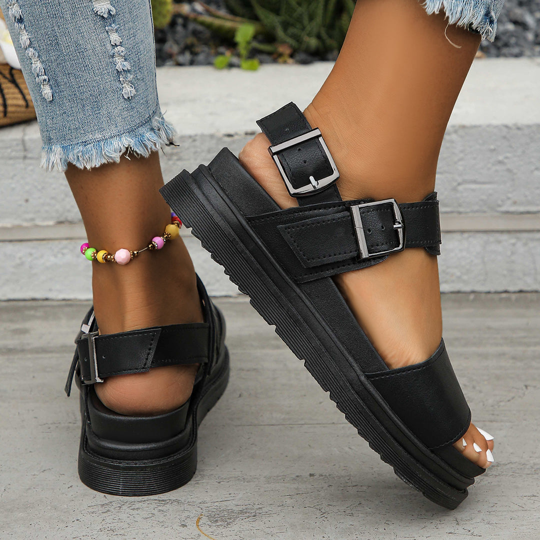 Damen Trendige Komfort-Sandalen mit verstellbarem Riemen und rutschfester Sohle R&B