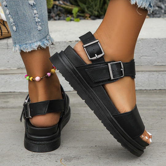 Damen Trendige Komfort-Sandalen mit verstellbarem Riemen und rutschfester Sohle R&B