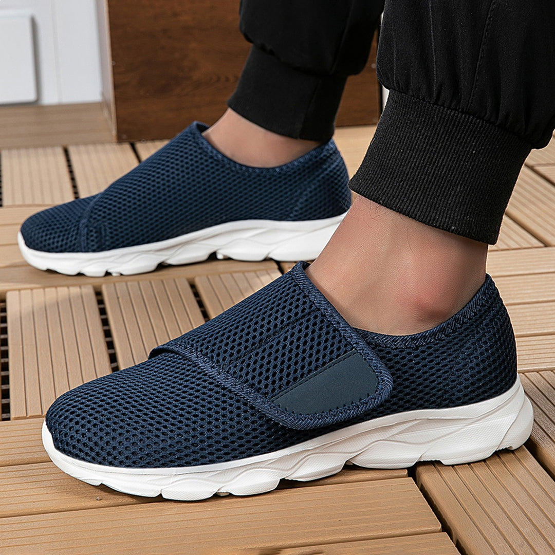 Damen atmungsaktive Slip-On Sneakers mit praktischem Klettverschluss R&B