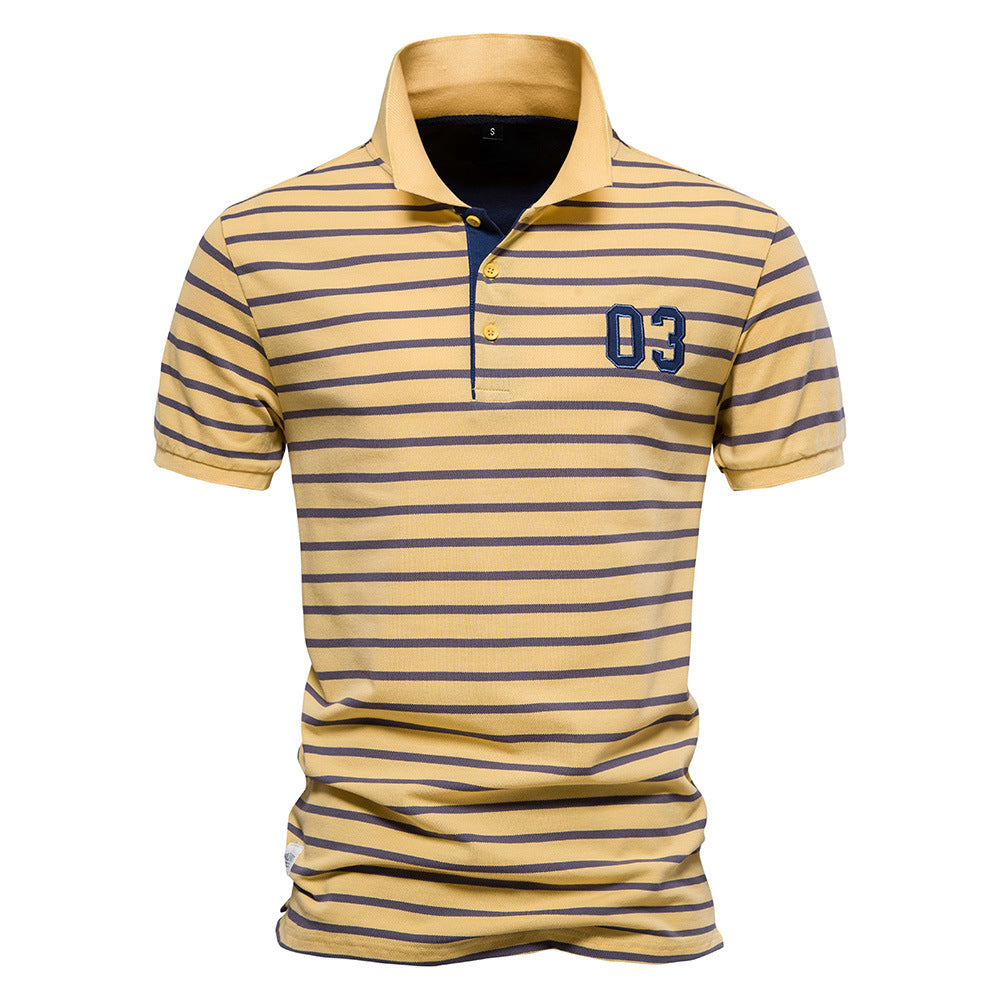 Herren Polo-Shirt mit modischem Streifenmuster und bequemem Schnitt R&B
