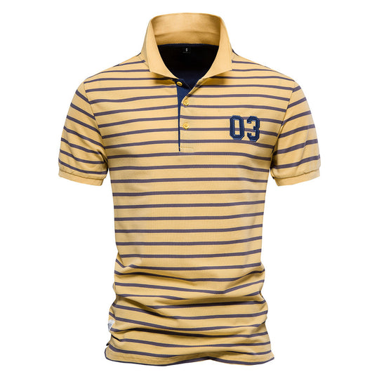 Herren Polo-Shirt mit modischem Streifenmuster und bequemem Schnitt R&B