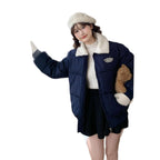 Damen gepolsterte Winterjacke mit kuscheligem Kragen und praktischen Taschen