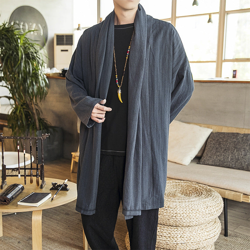 Herren lässige Kimono-Jacke mit elegantem Schnitt und weichem GewR&Be R&B