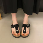 Damen Komfortable Slide-Pantoletten mit verstellbarem Riemen und weichem Fußbett EB