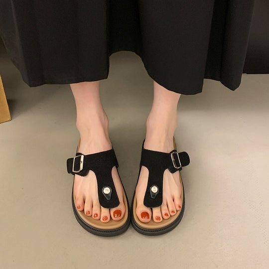 Damen Komfortable Slide-Pantoletten mit verstellbarem Riemen und weichem Fußbett R&B