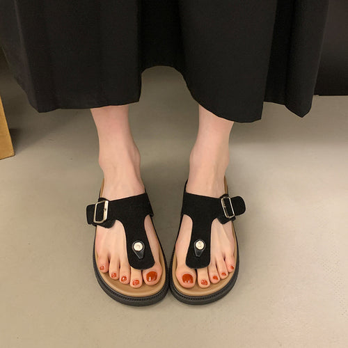 Damen Komfortable Slide-Pantoletten mit verstellbarem Riemen und weichem Fußbett R&B
