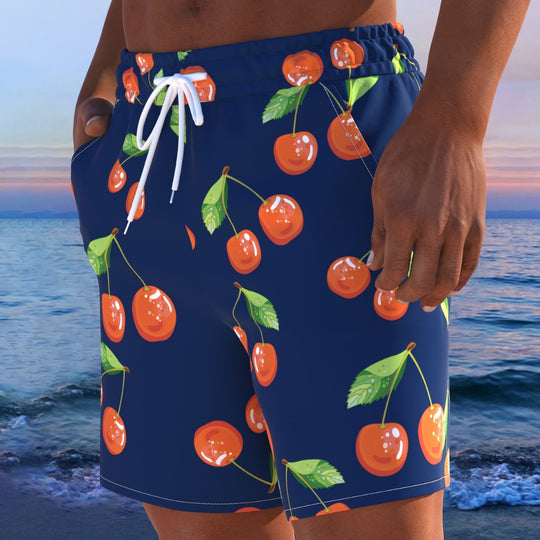 Herren Schwimmmode mit frischem Kirschdesign und bequemer Passform R&B