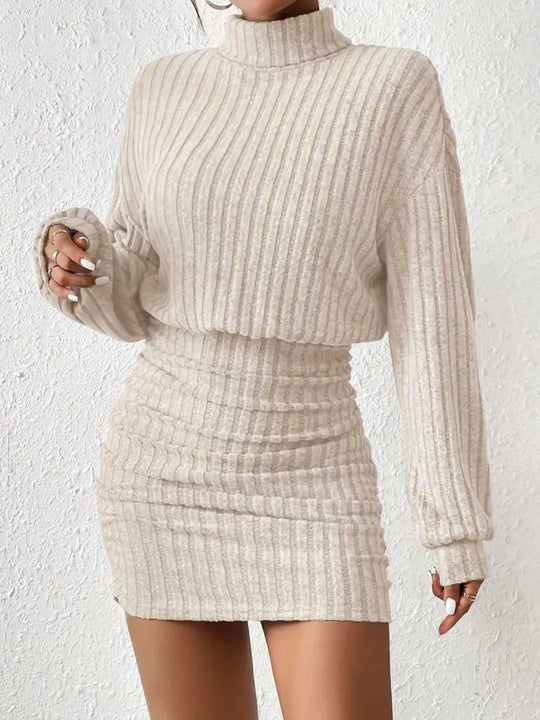 Damen Hochgeschlossener Strickpullover und Rock R&B