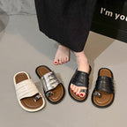 Damen Modische Slipper mit komfortablem Fußbett und glänzendem Obermaterial R&B