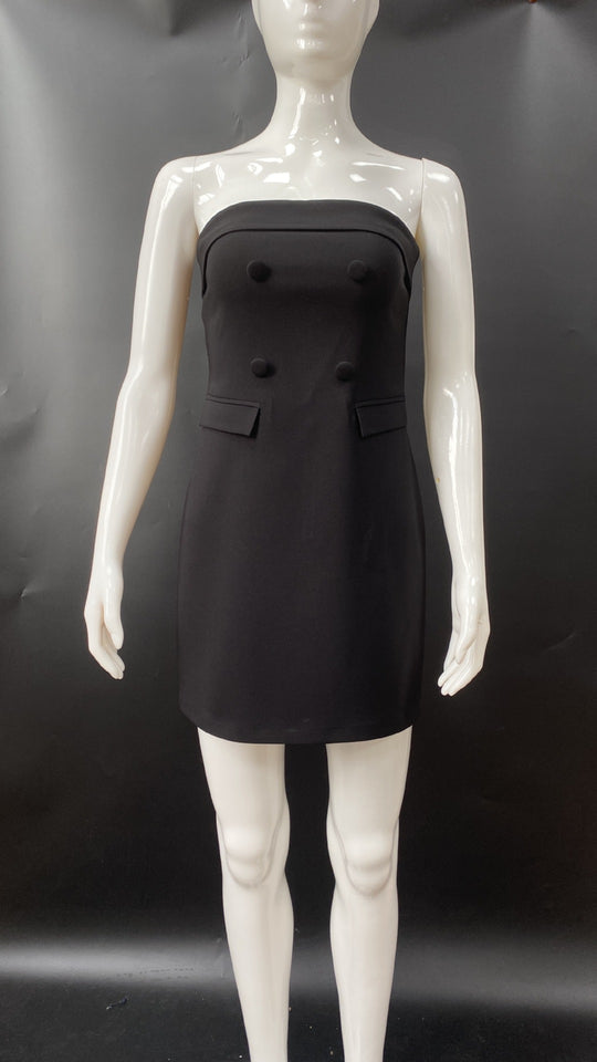 Damen Schickes Cocktailkleid mit unkonventionellem Bustier-Oberteil und Knopfdetails R&B