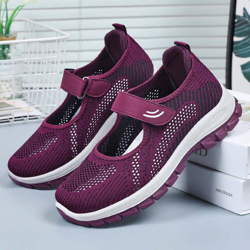 Damen Komfortable Ballerinas mit flexiblem Klettverschluss R&B