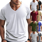 Herren nan V-Ausschnitt Funktionsshirt aus leichtem Interlock mit figurnahem Schnitt R&B