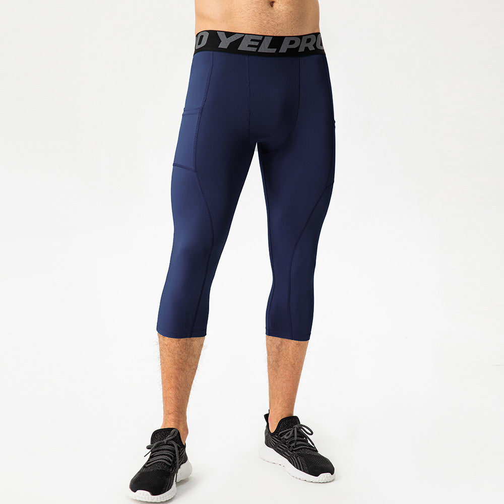 Herren Sportliche Kompressions-Leggings mit praktischen Taschen und atmungsaktiver Technologie R&B