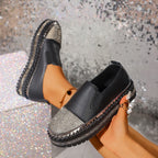 Damen Slip-On Sneakers mit funkelndem Obermaterial und bequemer Sohle R&B