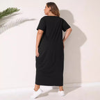 Damen lässiges Maxikleid mit seitlichen Taschen und bequemem Schnitt R&B