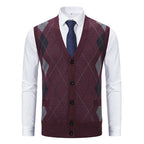 Herren modische Strickweste mit Karomuster R&B