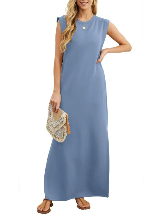 Damen Maxikleid mit modernen Schulterdetails und fließendem Schnitt R&B