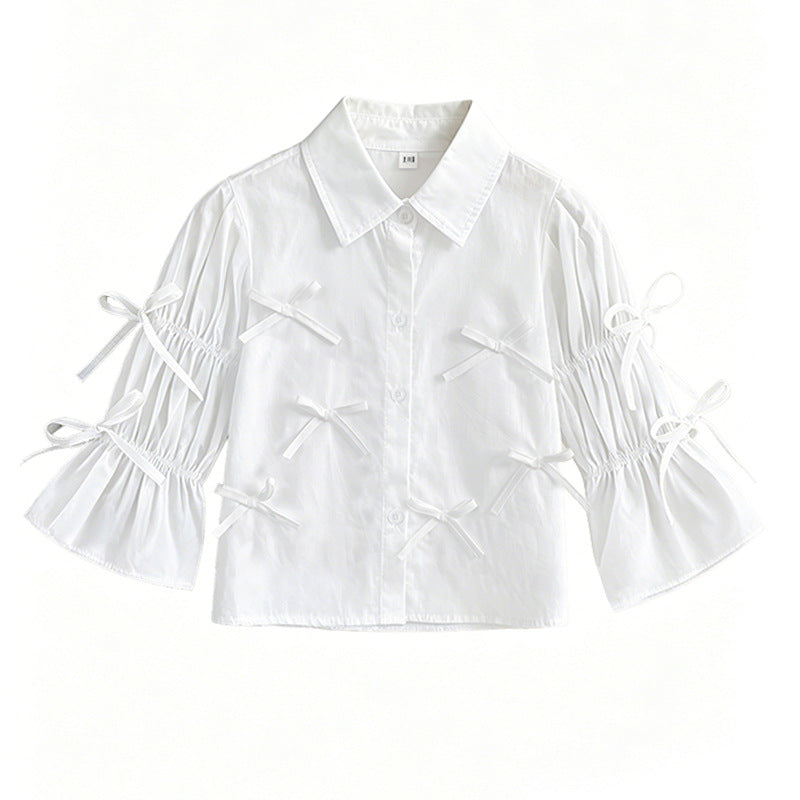 Mädchen Bluse mit Rüschendetails und Schleifen R&B