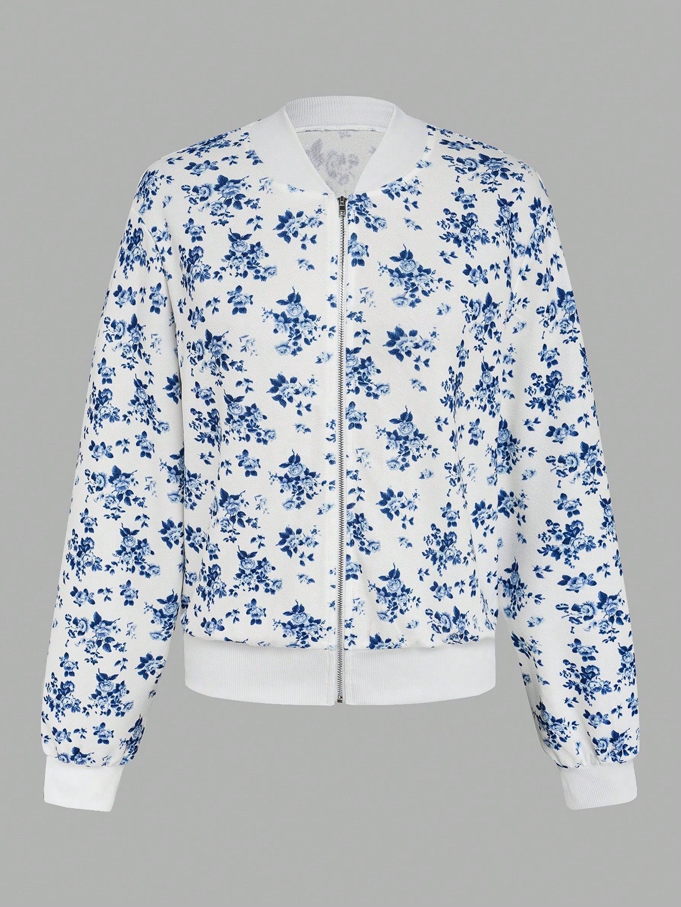 Damen elegante Bomberjacke mit floralem Design R&B