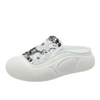 Damen modische Clogs mit schimmerndem Paillettenbesatz R&B