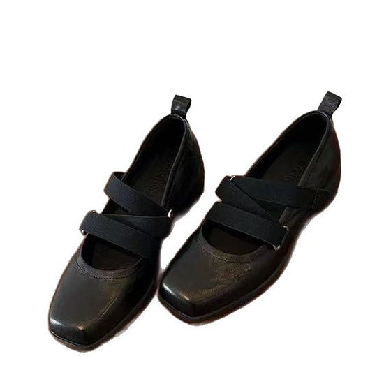 Damen elegante Ballerina-Pantoletten mit modischem Riemchen R&B