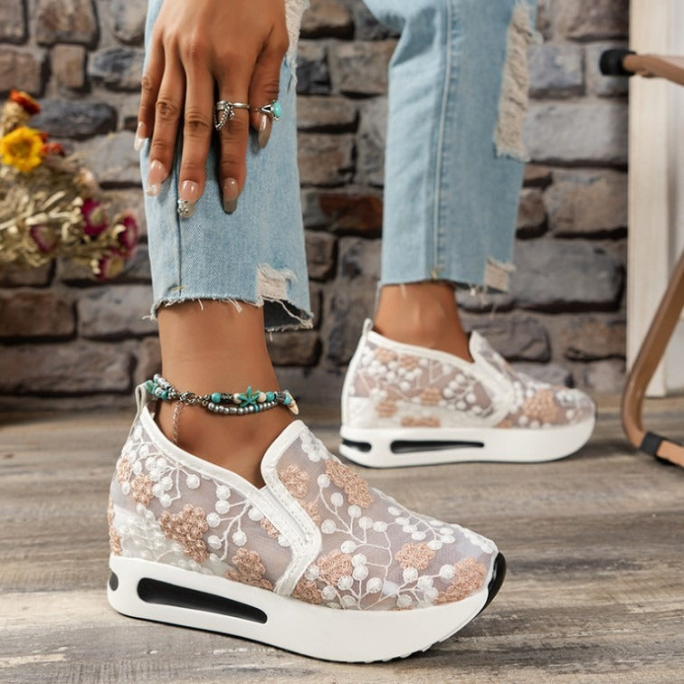 Damen Slip-On Sneaker mit floralem Design und gepolsterter Sohle R&B