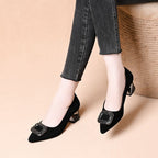 Damen Elegante Pumps mit Glitzerdetail und architektonischem Absatz R&B