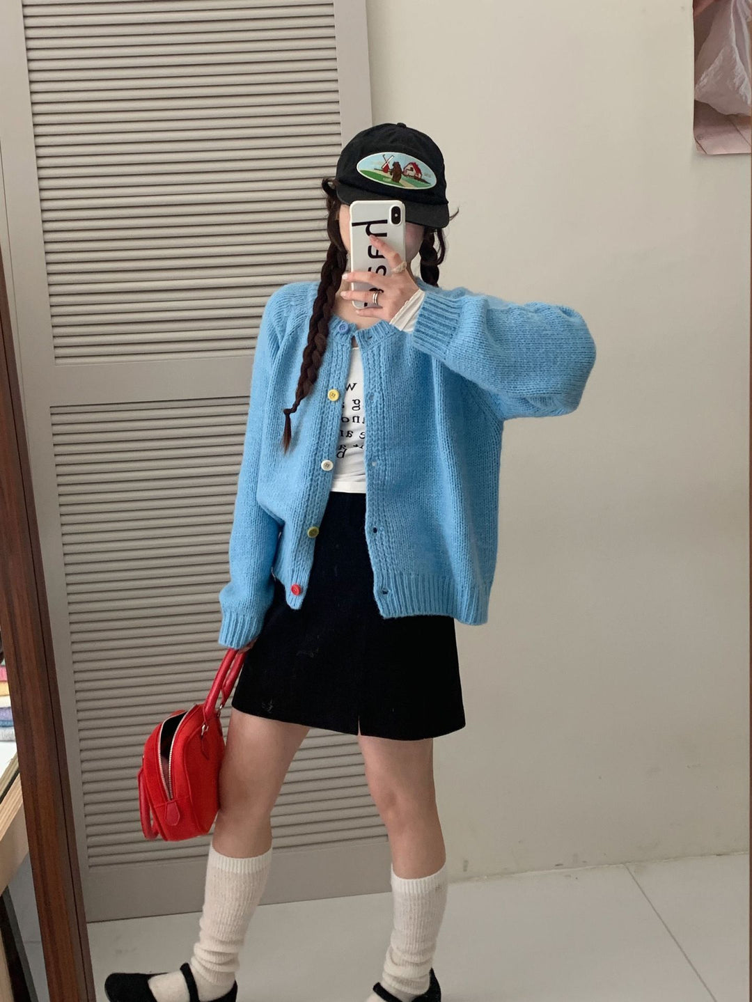 Damen Kuschelige Strickjacke mit bunten Knöpfen und lockerer Passform R&B