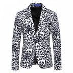 Herren stilvoller Blazer mit animalischem Muster und schmaler Passform R&B