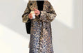 Damen Modische Leo-Muster Trenchjacke R&B
