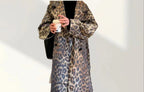 Damen Modische Leo-Muster Trenchjacke R&B