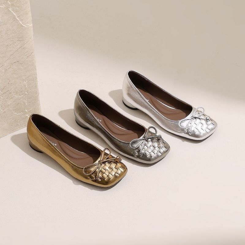 Damen Ballerinas mit geflochtenem Design und komfortablem Fußbett R&B