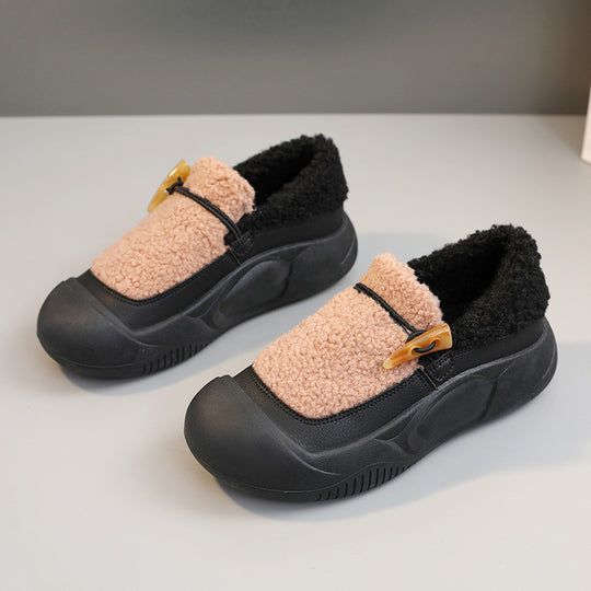 Damen warme Hausschuhe mit praktischer Schnalle und rutschfester Sohle R&B