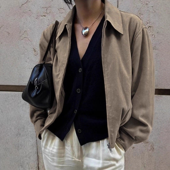 Damen Lässige Oversized Jacke aus weichem Material R&B