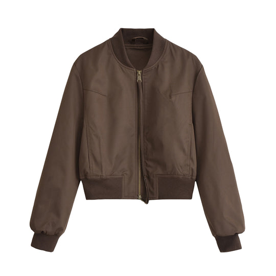 Damen modische Kurzjacke mit elastischem Bündchen R&B