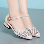 Damen Ballerinas mit elegantem Riemchen und modischem Strassdetail