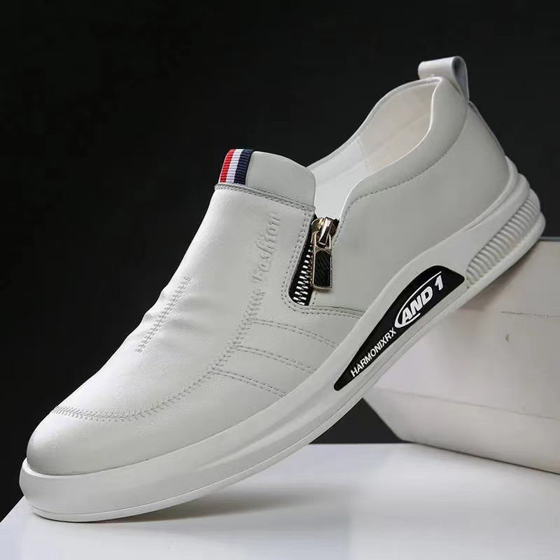 Herren Komfortable Slip-On Leder-Sneaker mit dezentem Reißverschluss und flexiblem Sohlenprofil R&B
