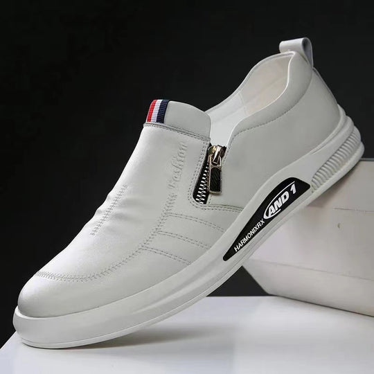 Herren Komfortable Slip-On Leder-Sneaker mit dezentem Reißverschluss und flexiblem Sohlenprofil R&B