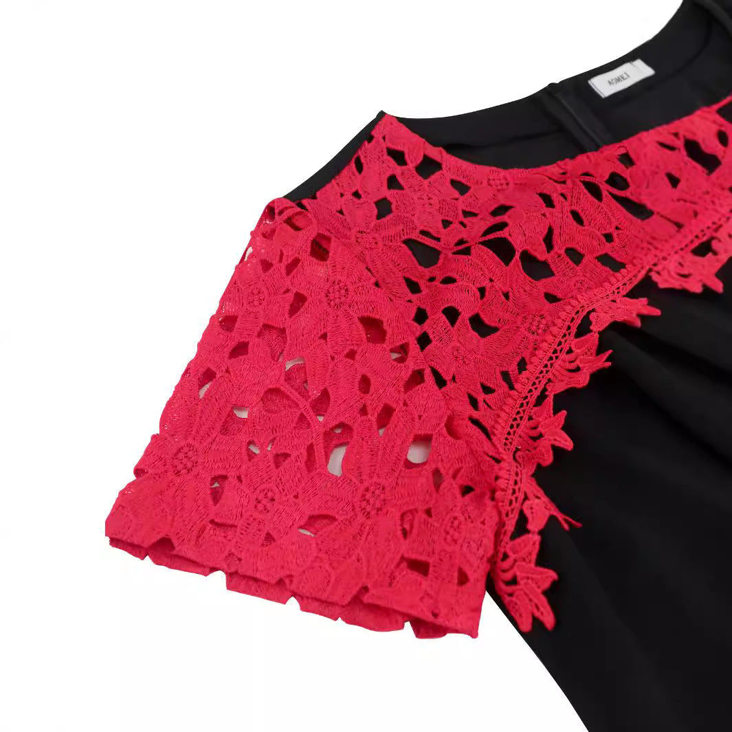 Damen elegantes Spitzenkleid mit modernen Akzenten R&B