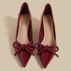 Damen Ballerinas mit spitzer Zehenform und dekorativem Schleifen-Detail