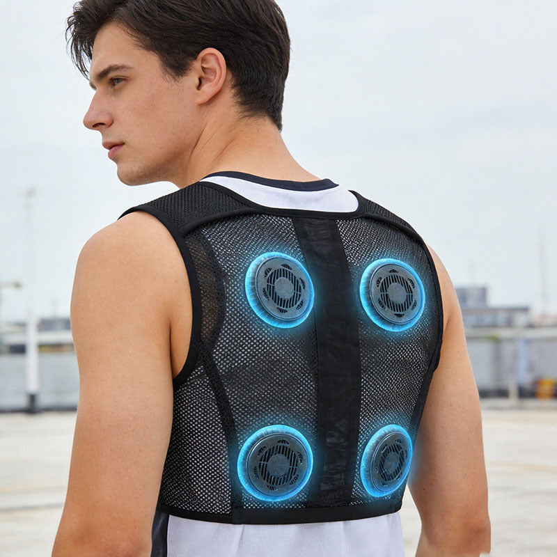 Unisex nan leichte kühlende Jacke mit integrierter Ventilator-Technologie und Kapuze R&B