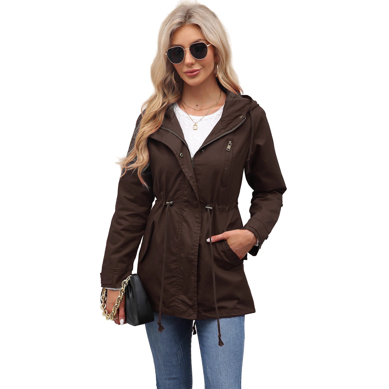 Damen Funktionsjacke mit verstellbarem Bund und Reißverschluss R&B