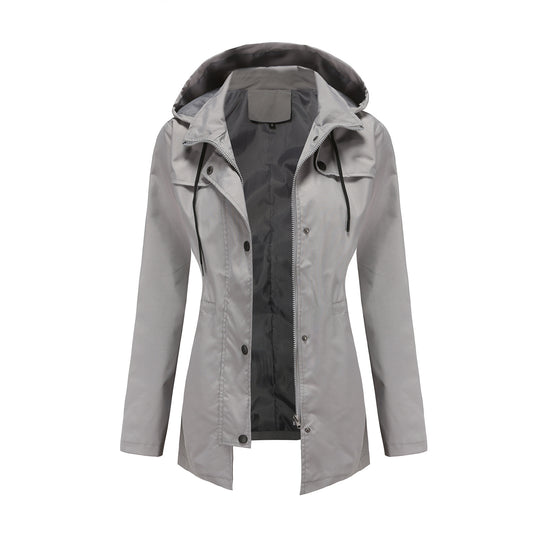 Damen wetterfeste Freizeitjacke mit verstellbarer Kapuze R&B