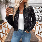 Damen Spitzenoptik Bomberjacke R&B