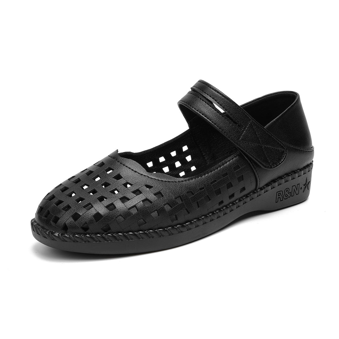 Damen Komfortable Ballerinas mit verstellbarem Riemen und luftiger Konstruktion R&B