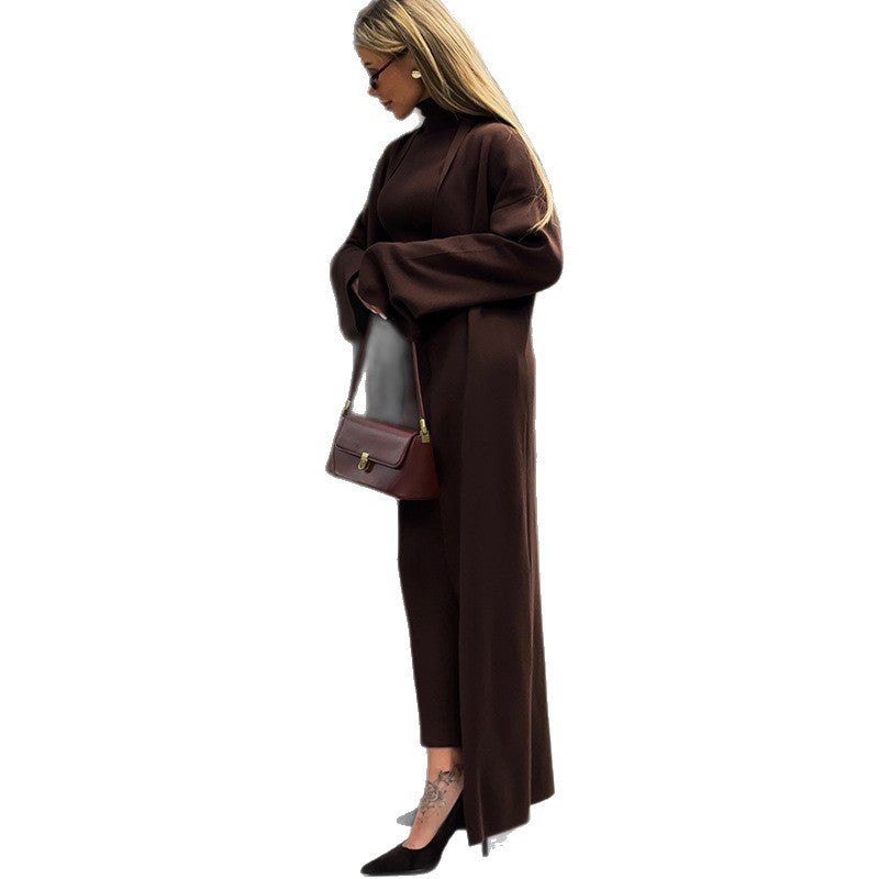 Damen Strick Kleid mit Longcardigan R&B