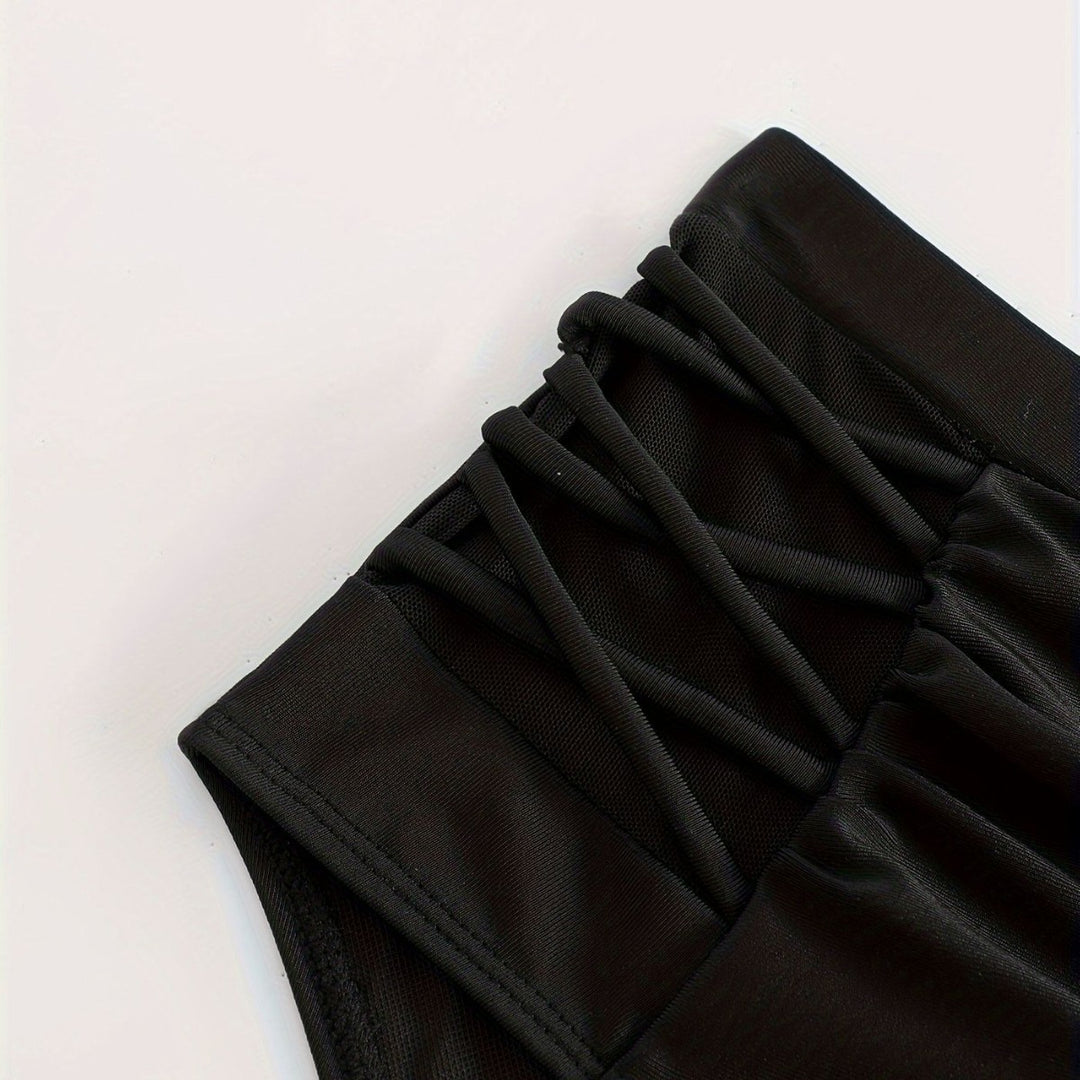 Damen High-Waist Bikinihose mit stilvollen Rüschendetails R&B