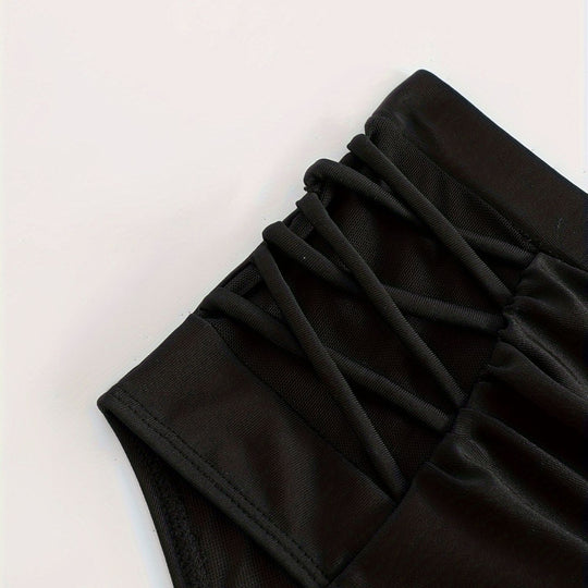 Damen High-Waist Bikinihose mit stilvollen Rüschendetails R&B